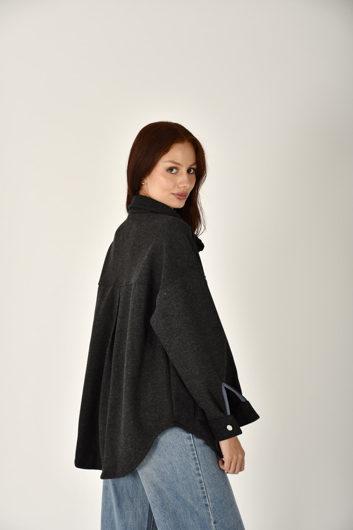 Dark gray wool overshirt