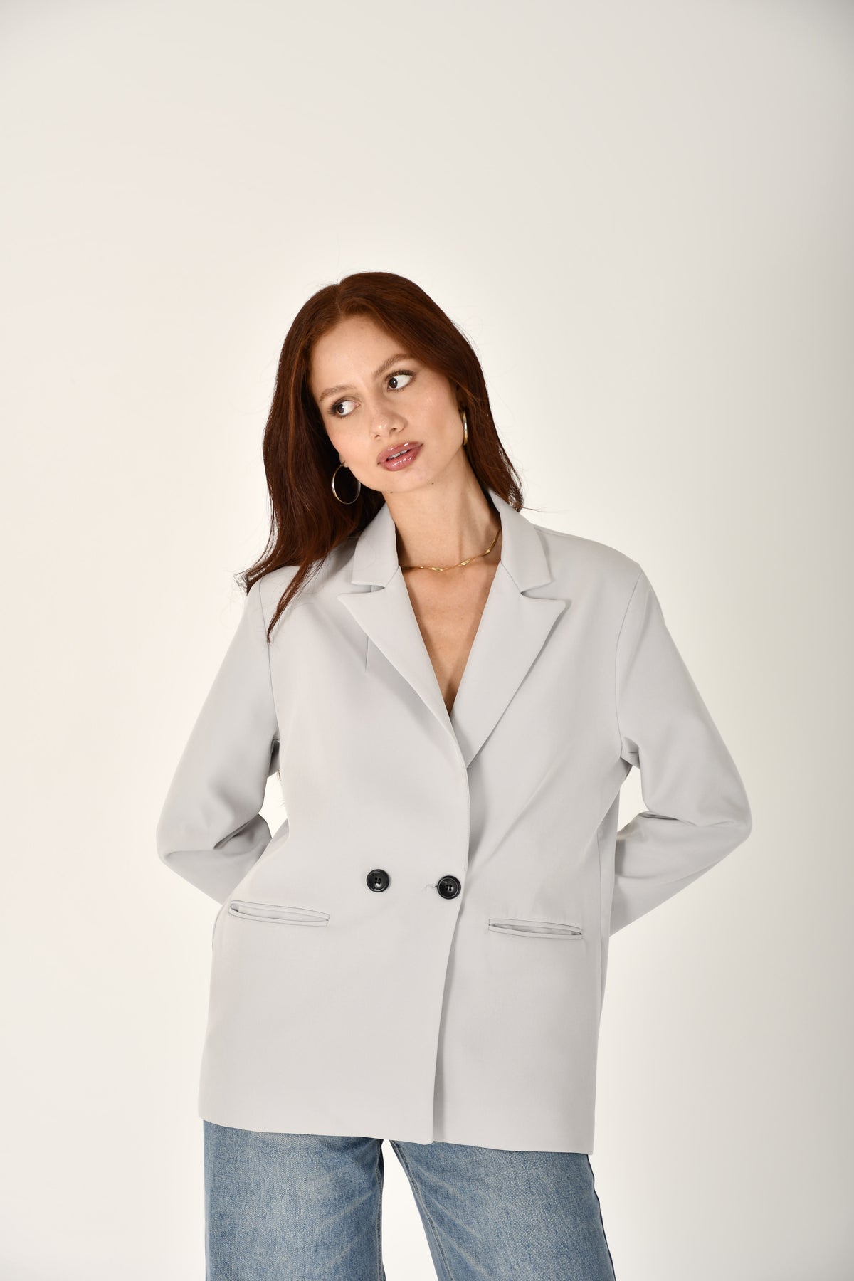 Grey Oversized Blazer