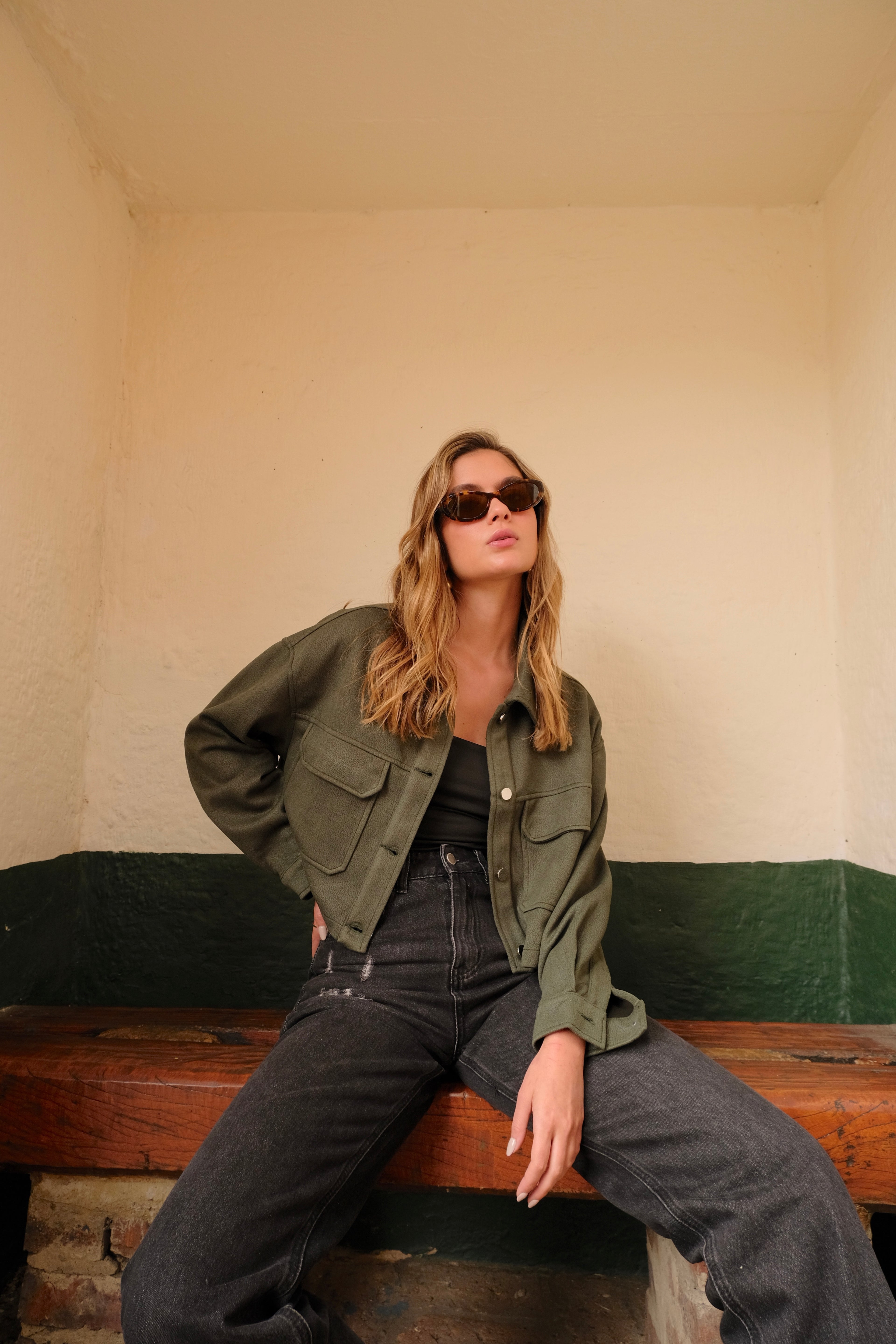 Cazadora efecto ante