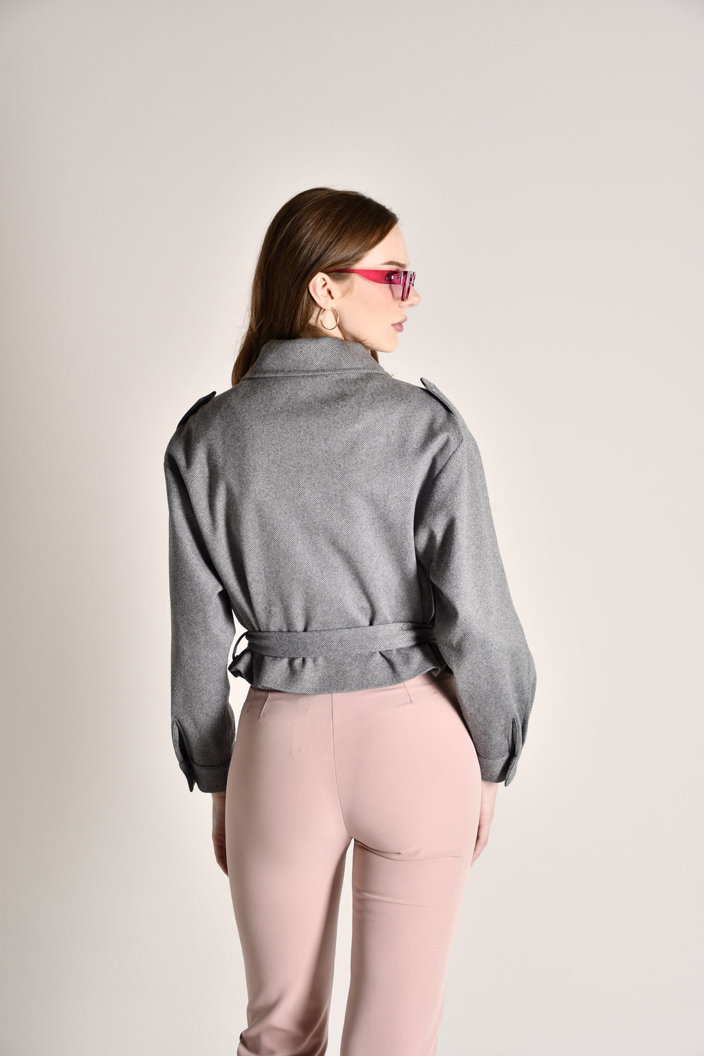 Abrigo corto cinturón