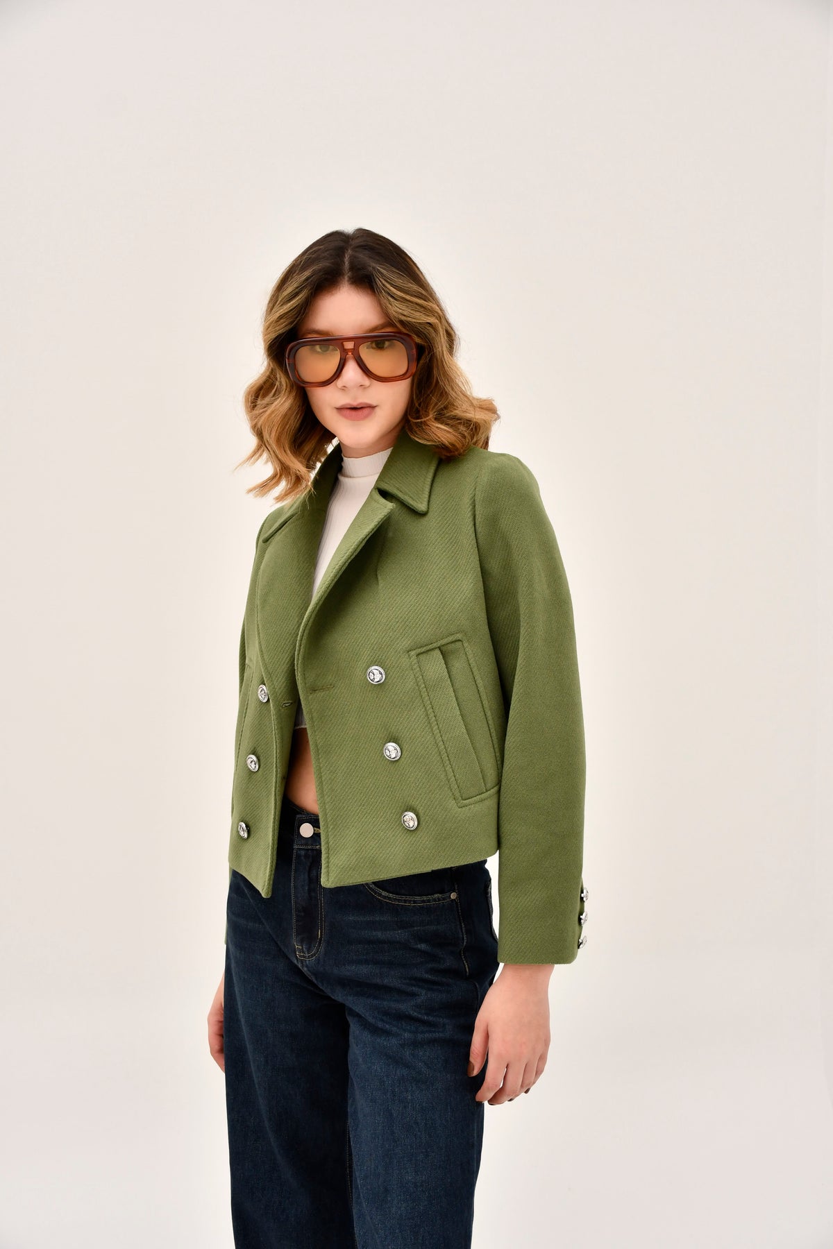 Light green short coat