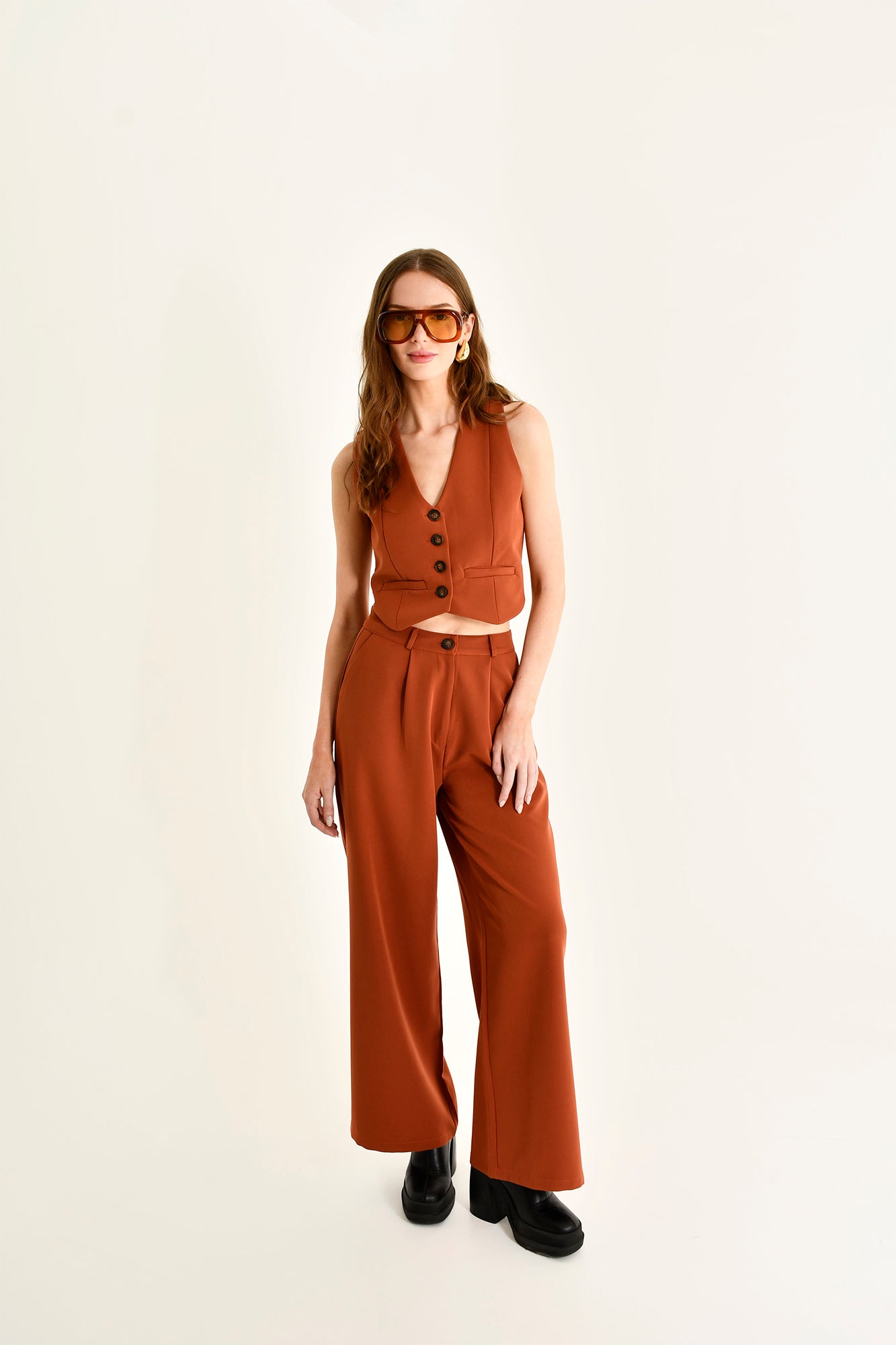 Pantalón Pinza terracota