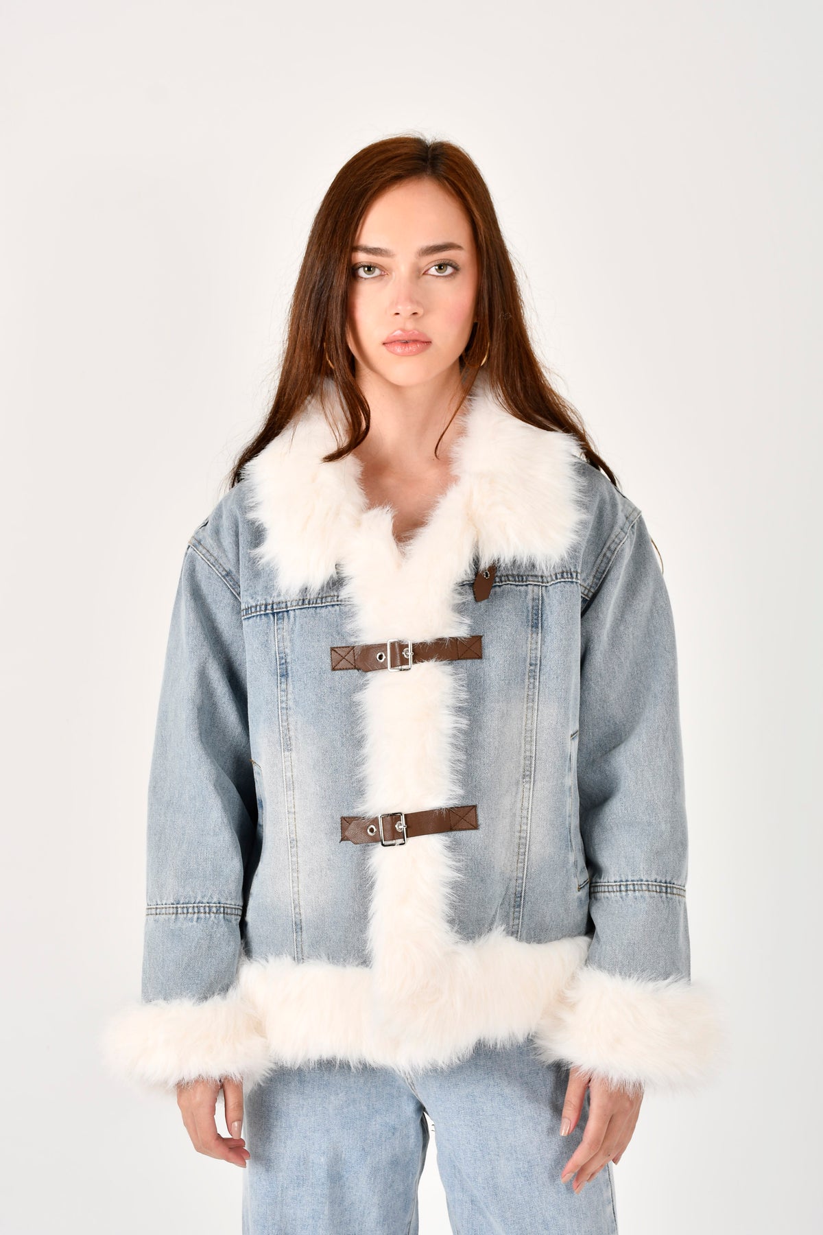 Angora denim jacket